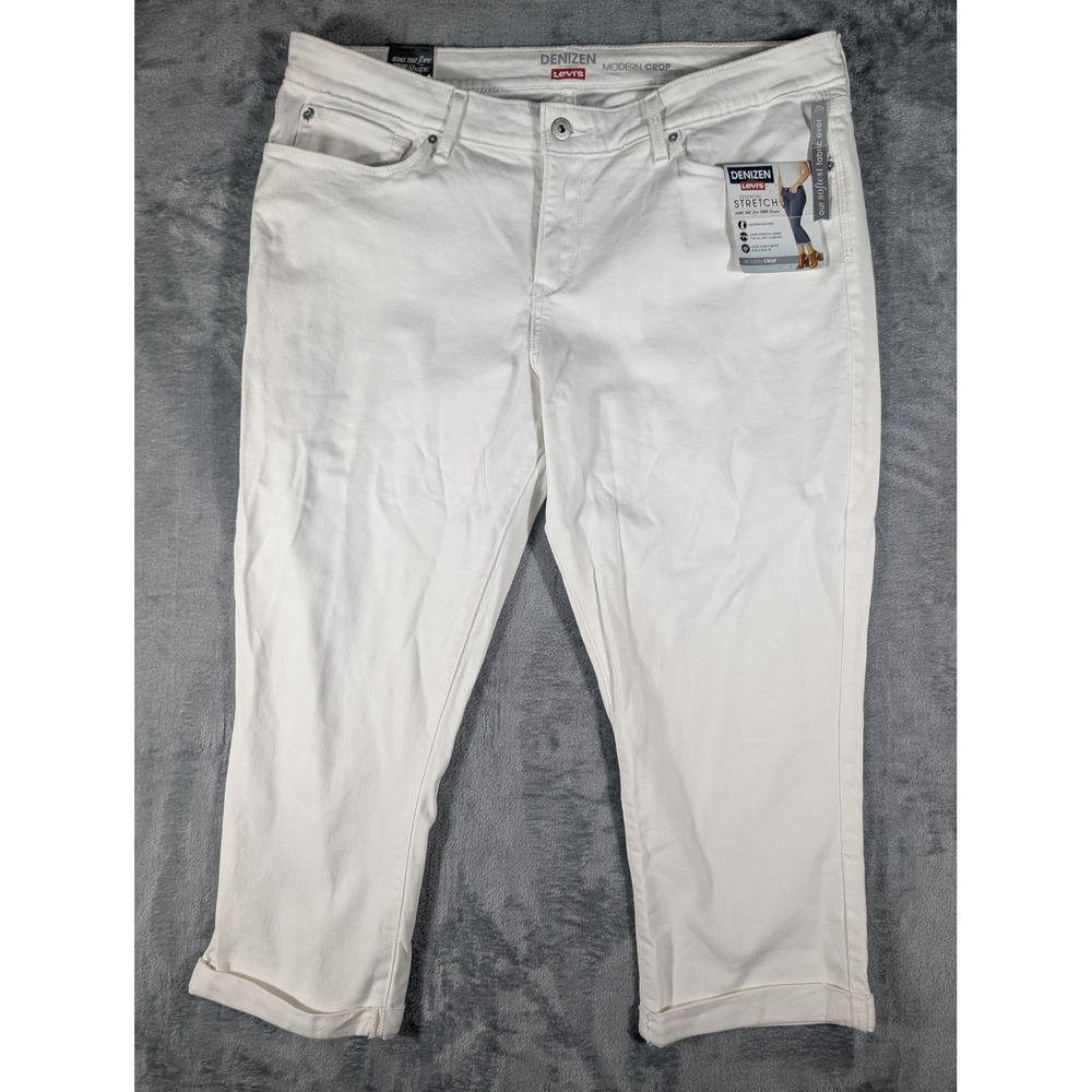 Denizen from Levis Womens Modern Crop White Essential Stretch Denim Jeans NWT 18